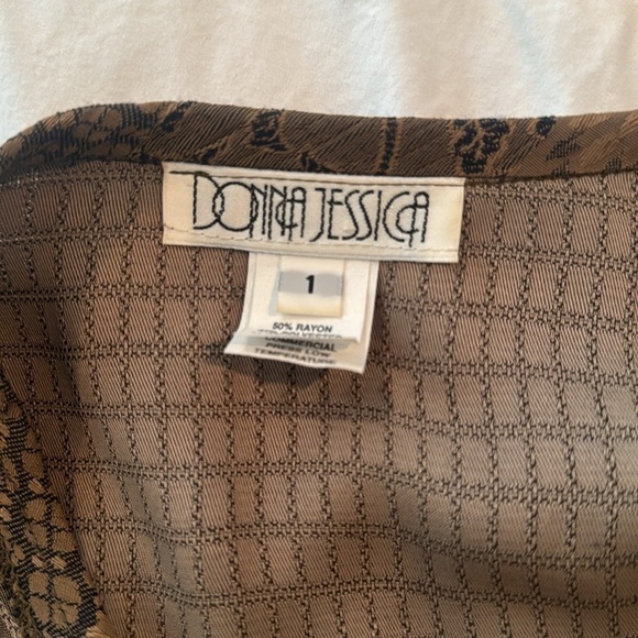 Donna Jessica brown and tan dress made in USA 🇺🇸 - Picture 6 of 10